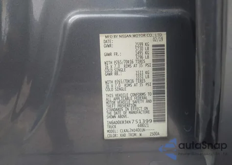 2019 Nissan Frontier Sv z USA, uszkodzony, nr VIN 1N6AD0ER3KN751399